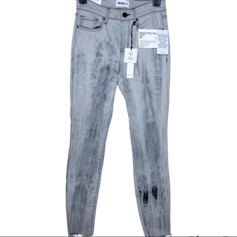 WILLIAM RAST NWT Mid Rise Perfect Ankle Skinny Jeans Size 26 in Gray